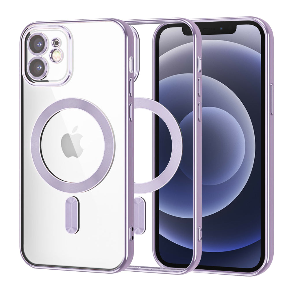 Coque MagSafe pour Apple iPhone 12, Techsuit, Luxury Crystal, Violet Clair