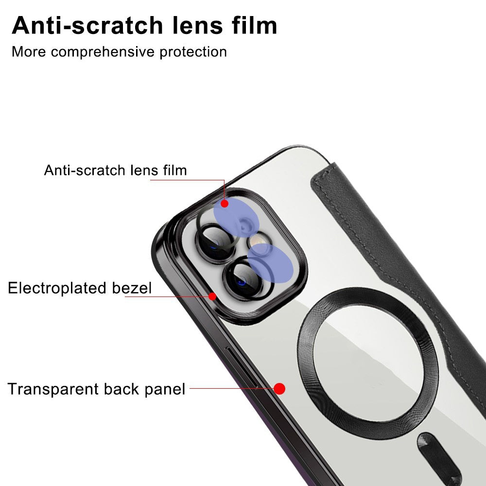 Coque MagSafe pour Apple iPhone 12, Techsuit, SmartMag Book, Rose