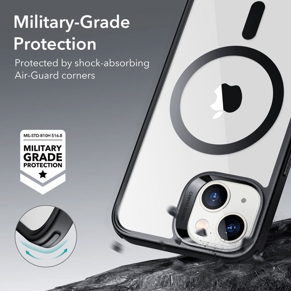 Coque MagSafe pour Apple iPhone 14 / 13, ESR, Classic Hybrid, Noire Transparente
