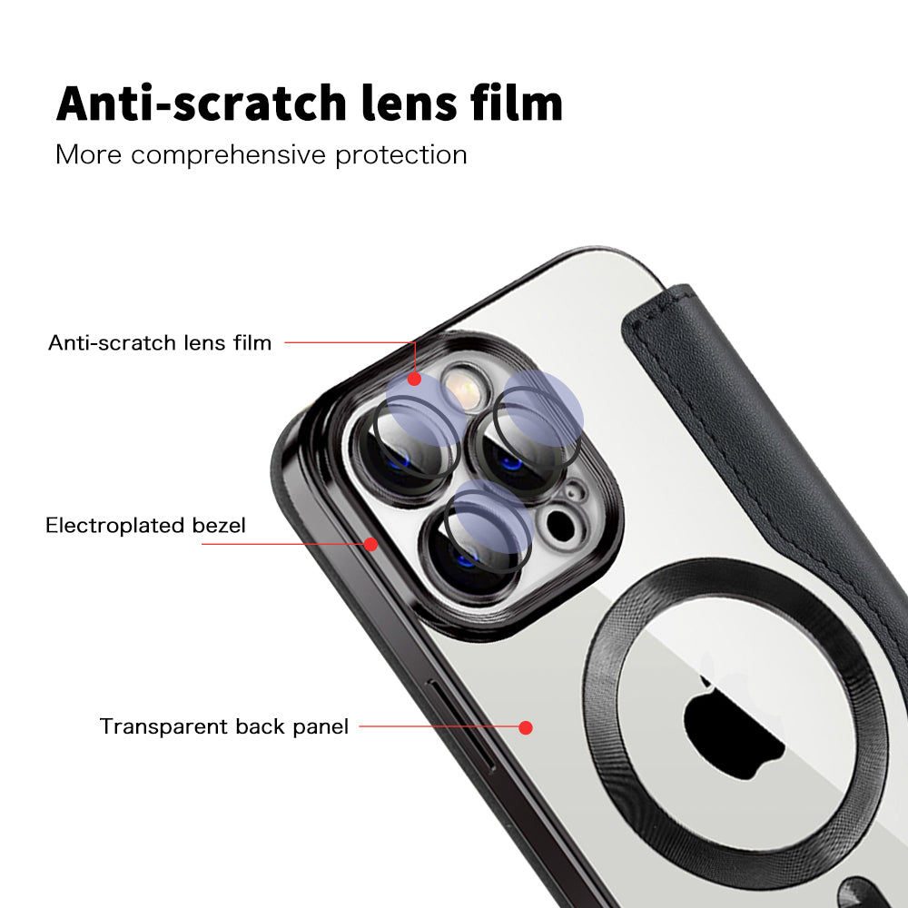 Coque MagSafe pour Apple iPhone 13 Pro Max, Techsuit, SmartMag Book, Noire