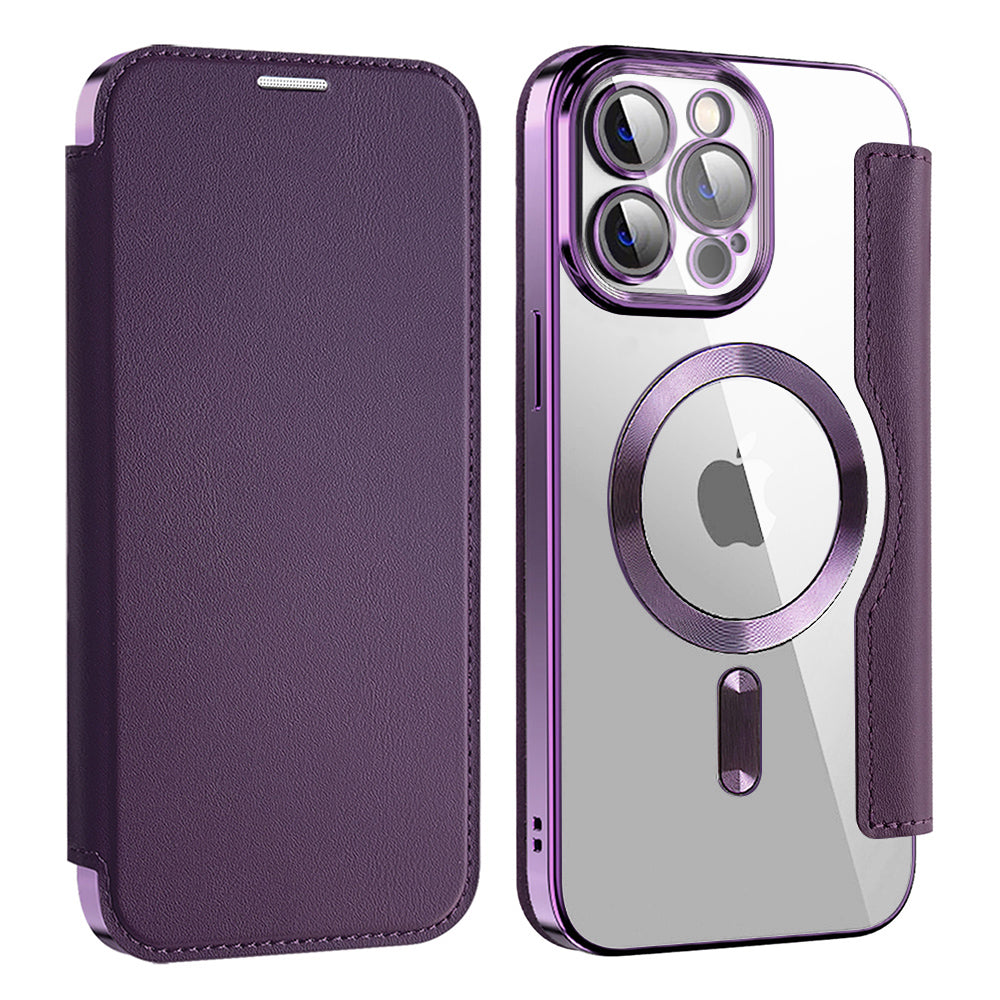 Coque MagSafe pour Apple iPhone 13 Pro, Techsuit, SmartMag Book, Violet