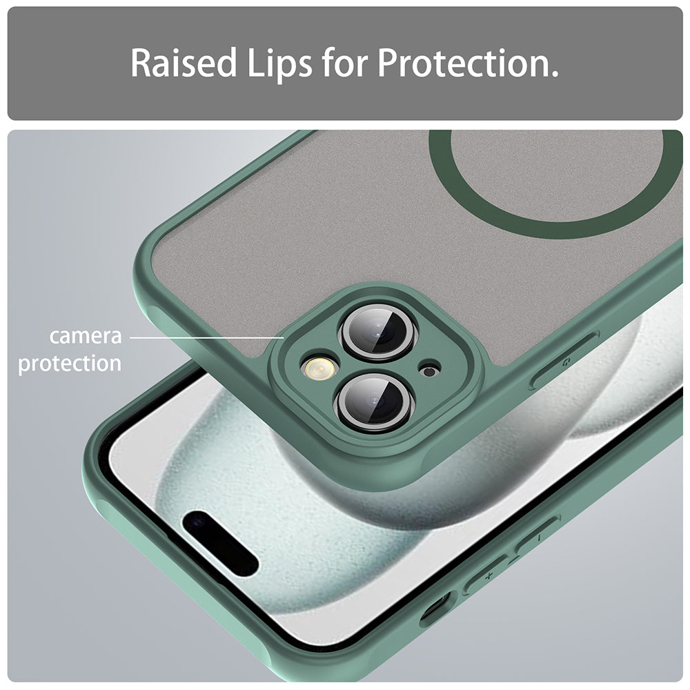 Coque MagSafe pour Apple iPhone 14 Plus, Techsuit, HaloFrost II, Vert