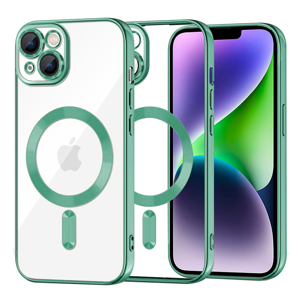 Coque MagSafe pour Apple iPhone 14 Plus, Techsuit, Luxury Crystal, Vert Clair