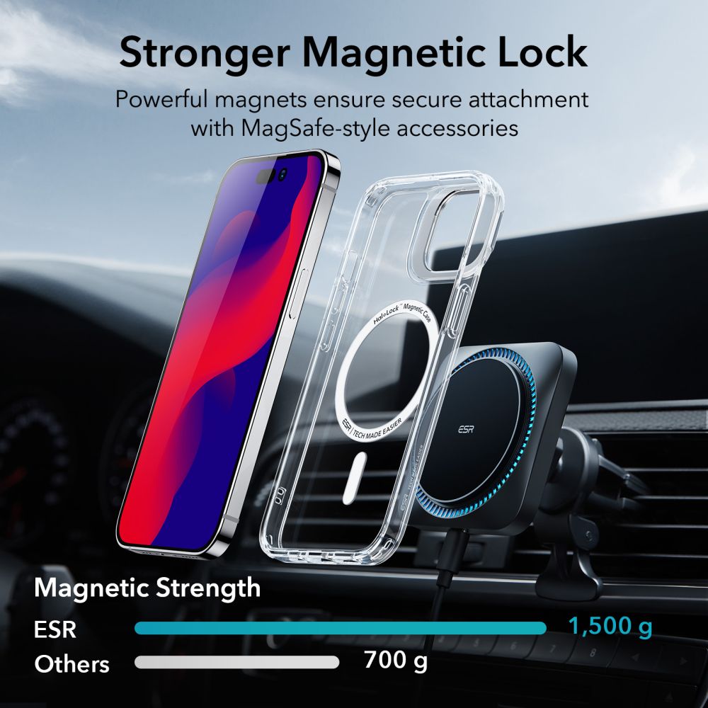 Coque MagSafe pour Apple iPhone 14 Pro, ESR, Classic Kickstand, Transparente