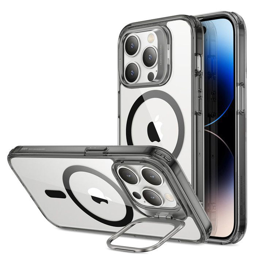 Coque MagSafe pour Apple iPhone 14 Pro Max, ESR, Classic Kickstand, Noire Transparente