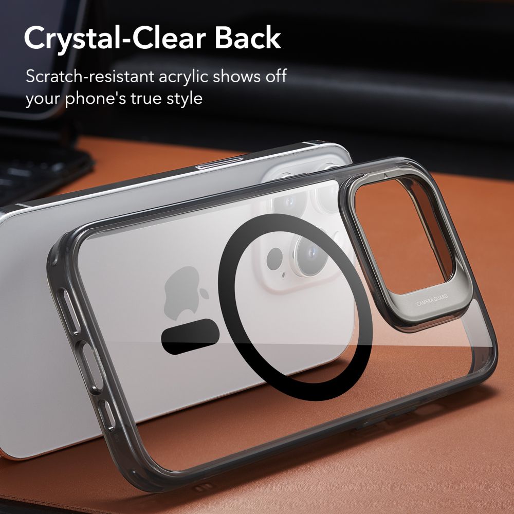 Coque MagSafe pour Apple iPhone 14 Pro Max, ESR, Classic Kickstand, Noire Transparente