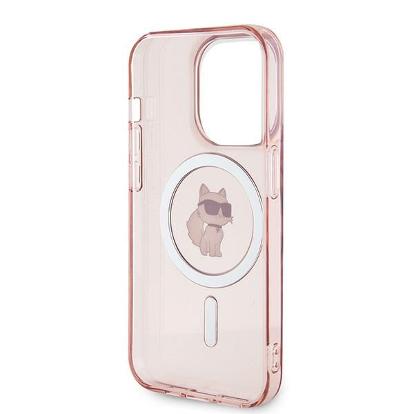 Étui MagSafe pour Apple iPhone 14 Pro Max, Karl Lagerfeld, IML Choupette, Rose
