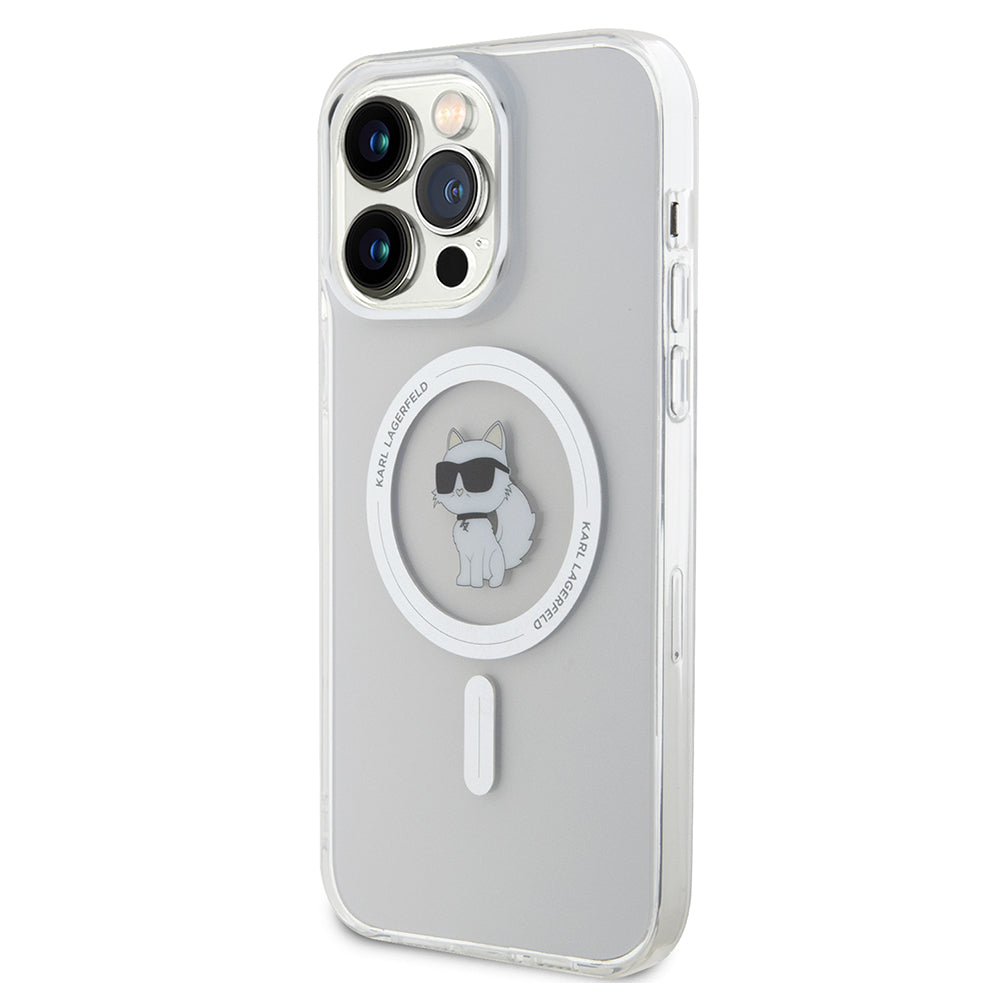 Coque MagSafe pour Apple iPhone 14 Pro Max, Karl Lagerfeld, IML Choupette, Transparente
