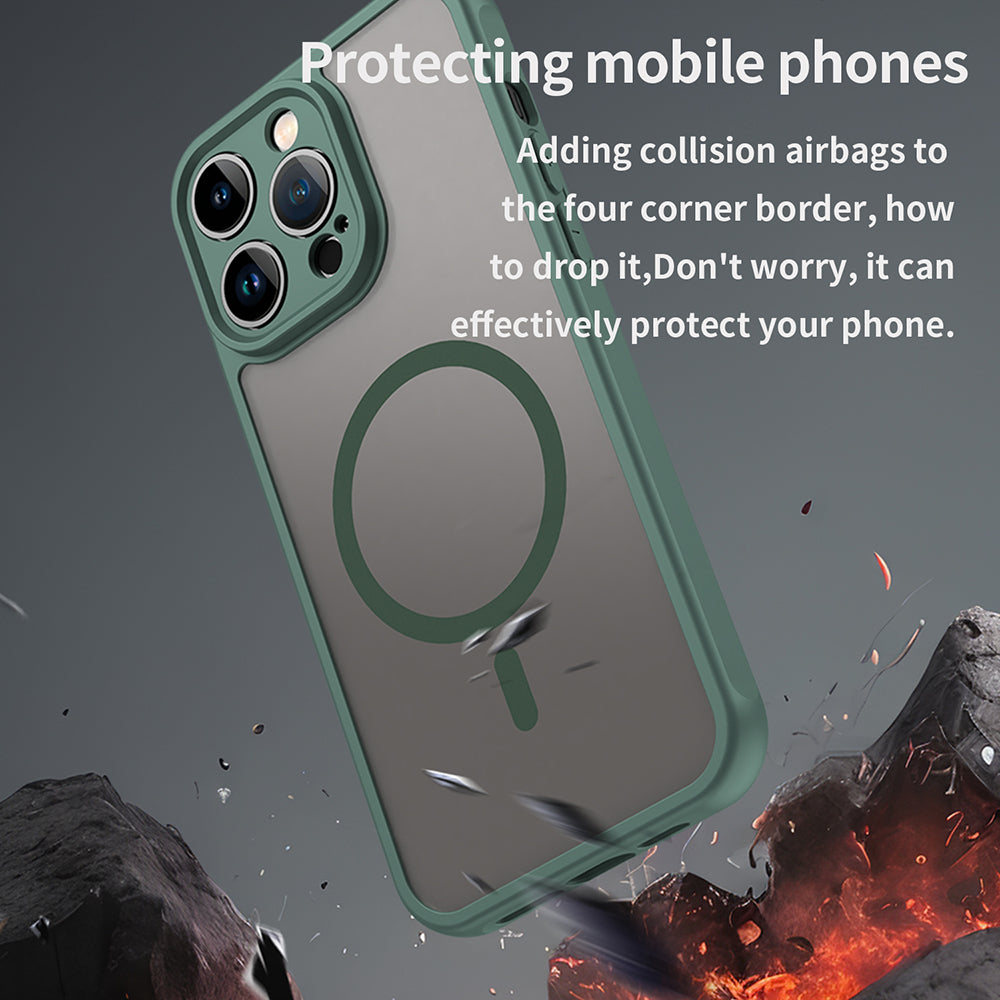 Coque MagSafe pour Apple iPhone 14 Pro Max, Techsuit, HaloFrost II, Vert