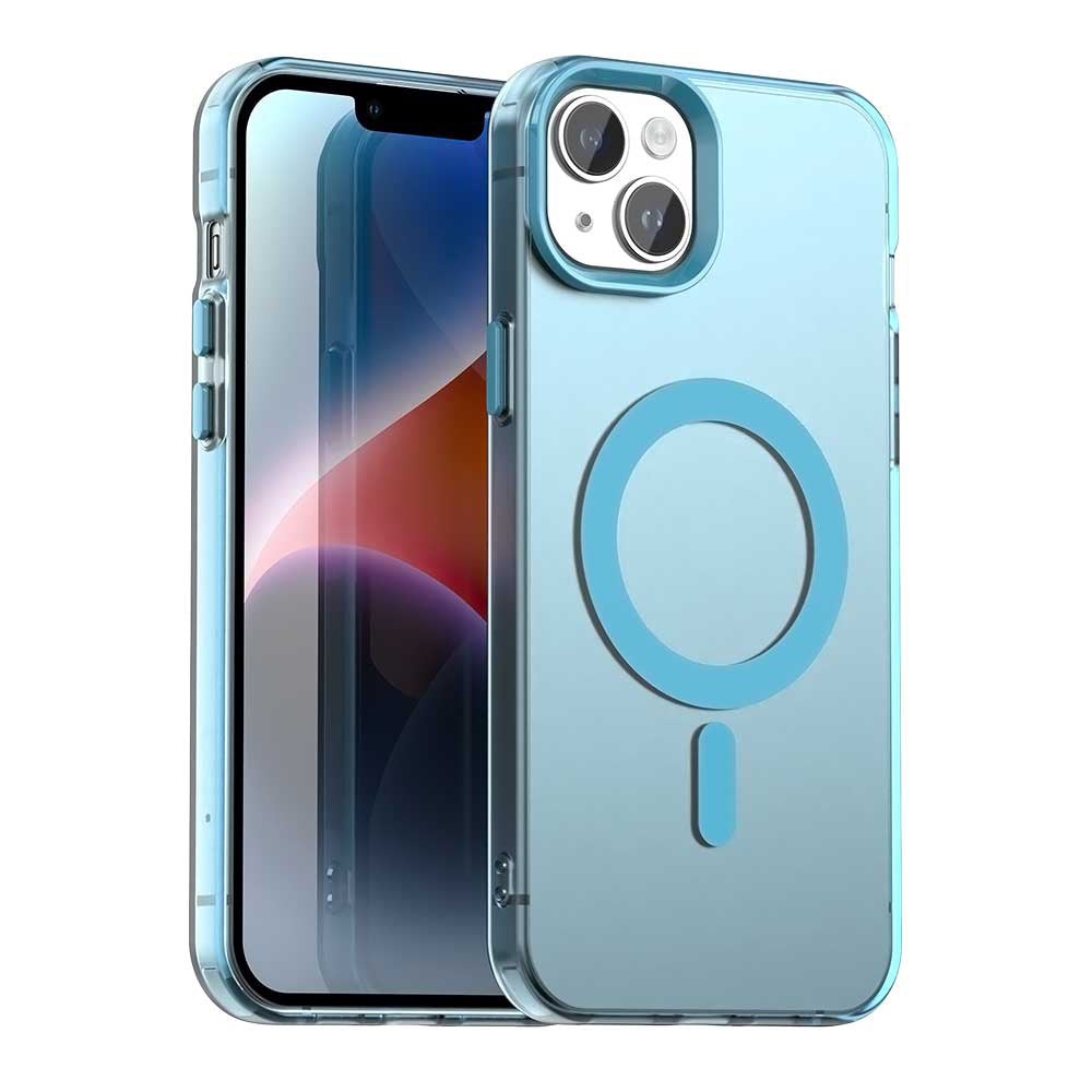 Coque MagSafe pour Apple iPhone 14, Techsuit, CandyCase, Bleue