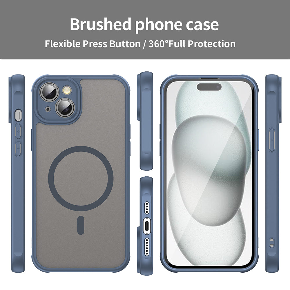 Coque MagSafe pour Apple iPhone 14, Techsuit, HaloFrost II, Bleu marine