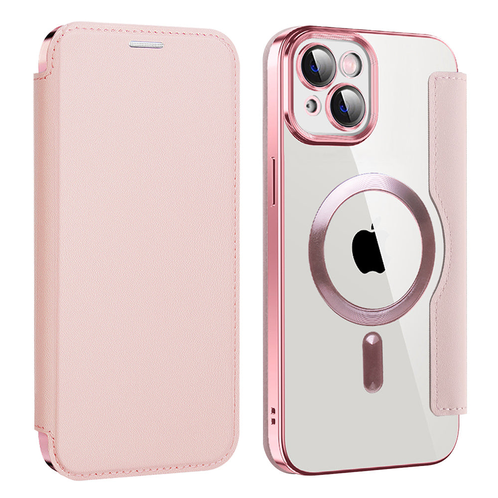 Coque MagSafe pour Apple iPhone 14, Techsuit, SmartMag Book, Rose