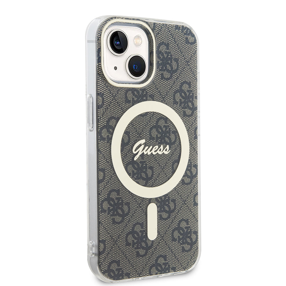 Étui MagSafe pour Apple iPhone 15, Guess, IML 4G, Marron