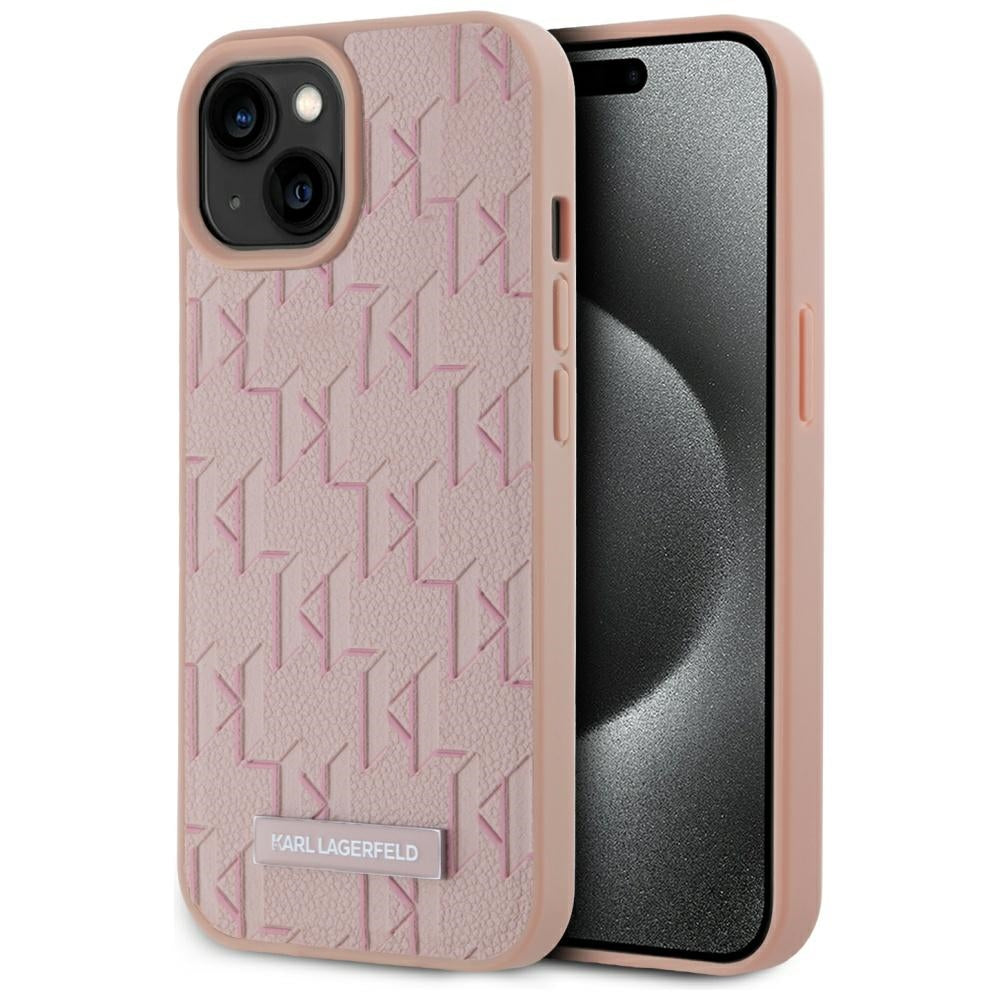 Étui MagSafe pour Apple iPhone 15, Karl Lagerfeld, Hot Stamp, Rose