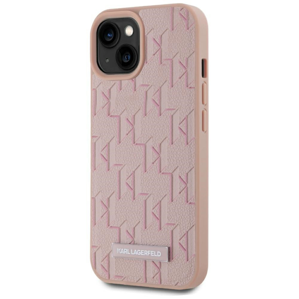 Étui MagSafe pour Apple iPhone 15, Karl Lagerfeld, Hot Stamp, Rose