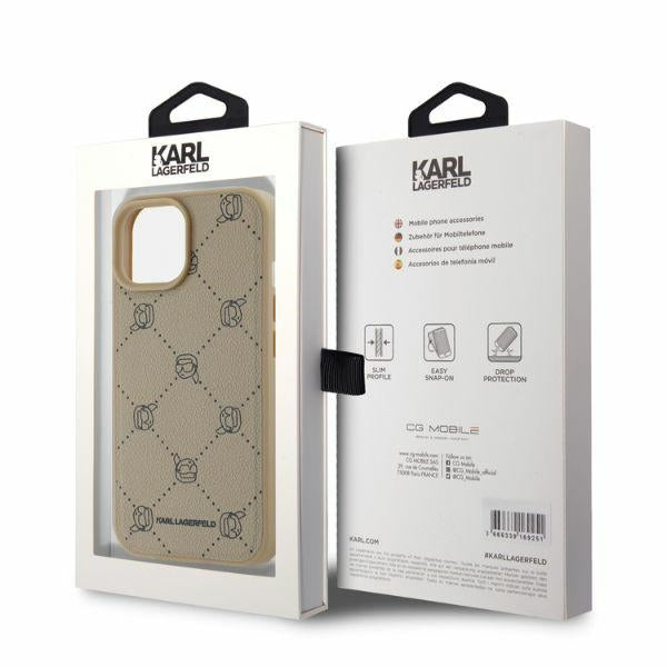 MagSafe Case for Apple iPhone 15, Karl Lagerfeld, Karl's Head, Beige