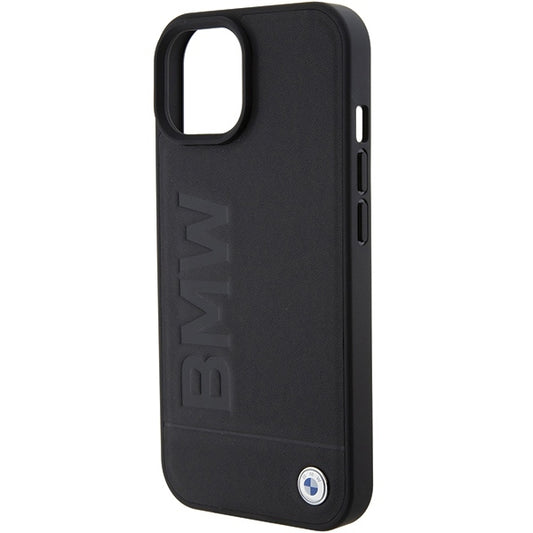Coque MagSafe pour Apple iPhone 15 Plus, BMW, estampage à chaud naturel, noire
