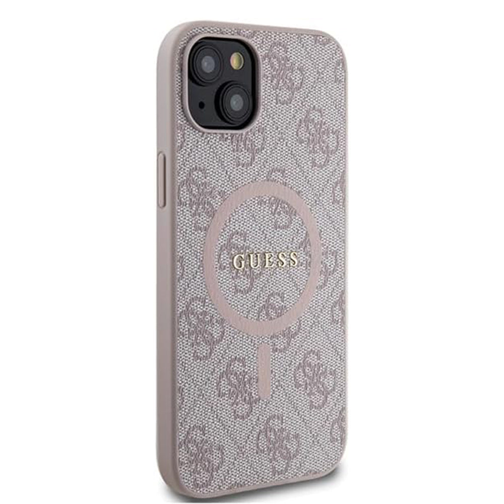 MagSafe Case for Apple iPhone 15 Plus, Guess, 4G Collection, Pink