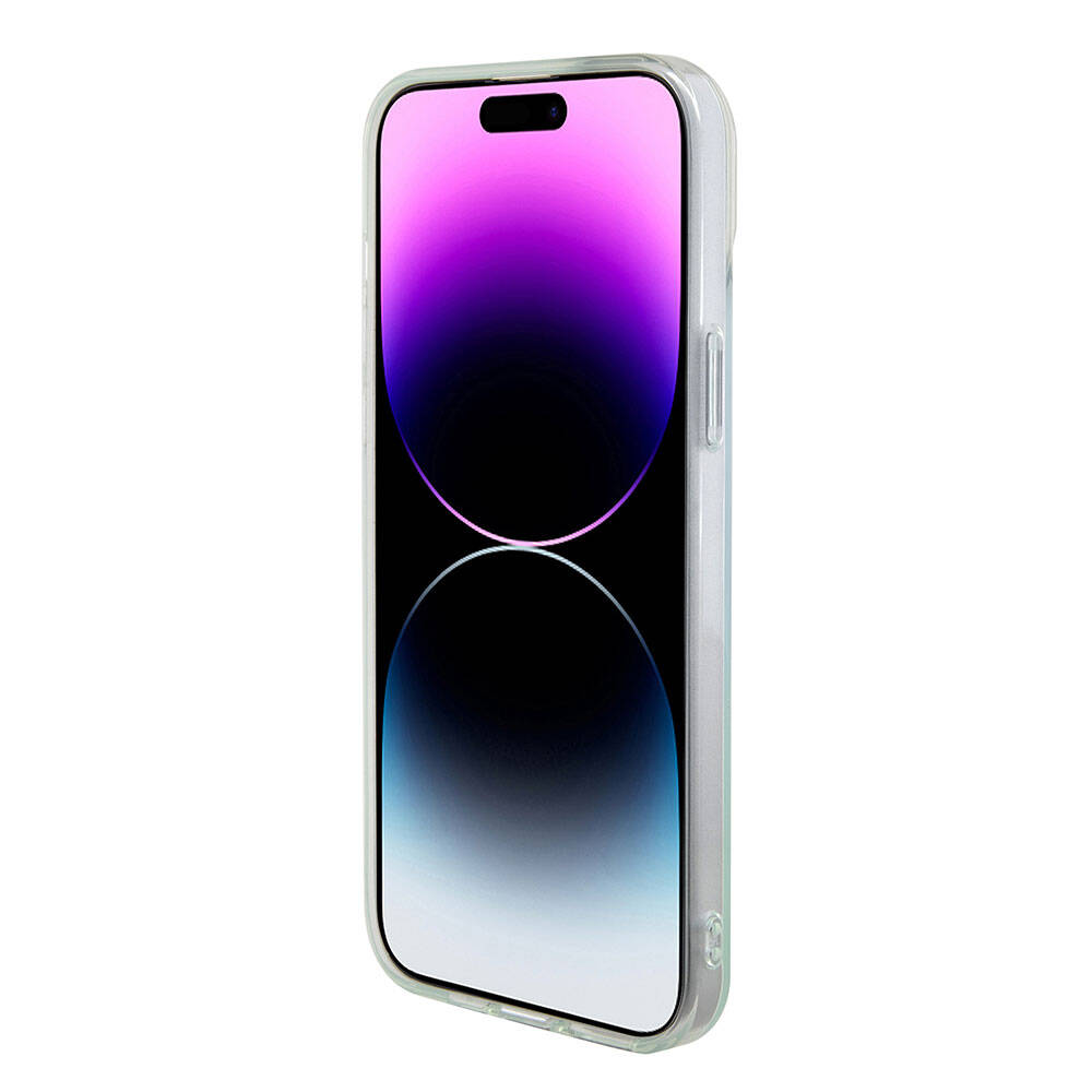 Étui MagSafe pour Apple iPhone 15 Plus, Guess, IML Iridescent, Turquoise
