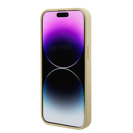 Coque MagSafe pour Apple iPhone 15 Plus, Guess, Saffiano, Dorée