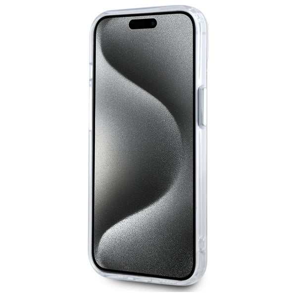 Coque MagSafe pour Apple iPhone 15 Plus, Karl Lagerfeld, IML Metal Choupette's Head, Blanche