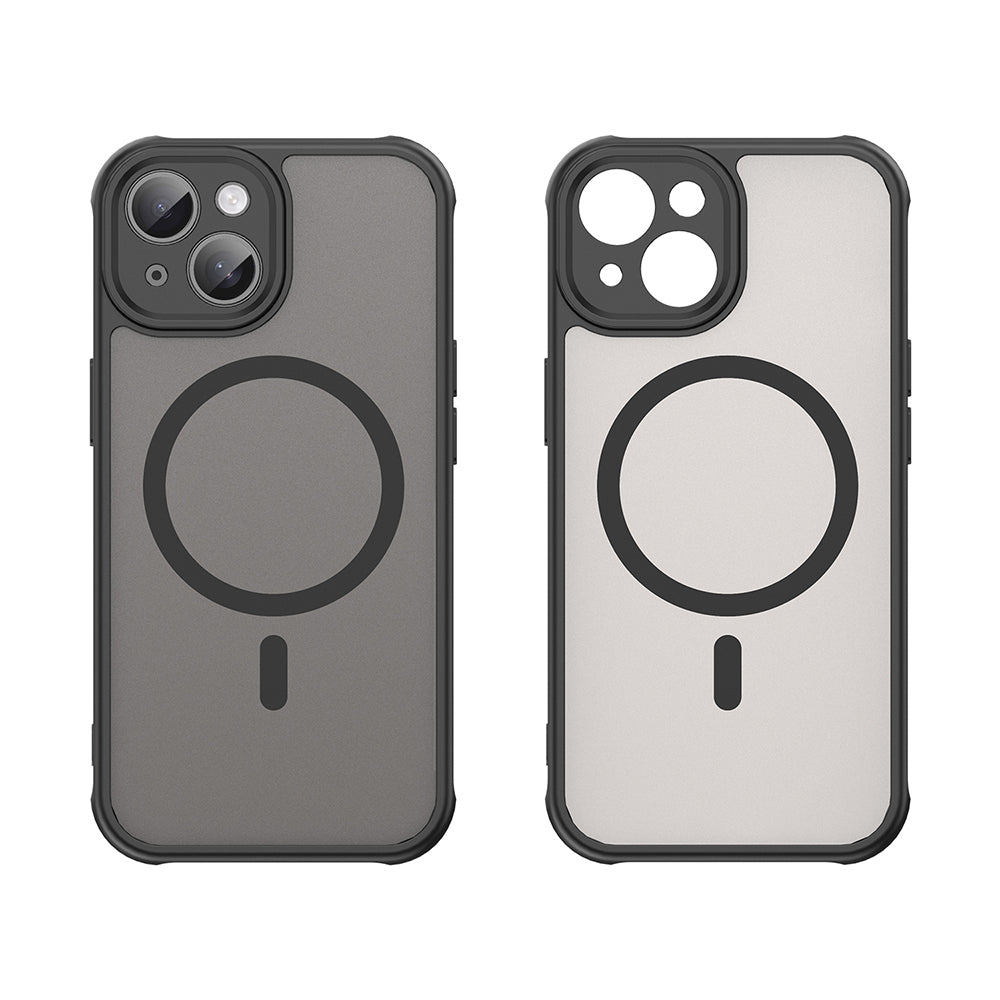 Coque MagSafe pour Apple iPhone 15 Plus, Techsuit, HaloFrost II, Noire