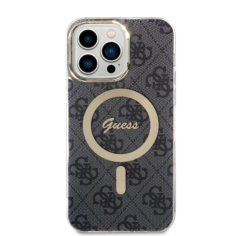 Étui MagSafe pour Apple iPhone 15 Pro, Guess, 4G IML, Noir GUHMP15LH4STK
