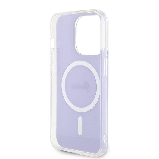 Coque MagSafe pour Apple iPhone 15 Pro, Guess, IML Iridescent, Violet