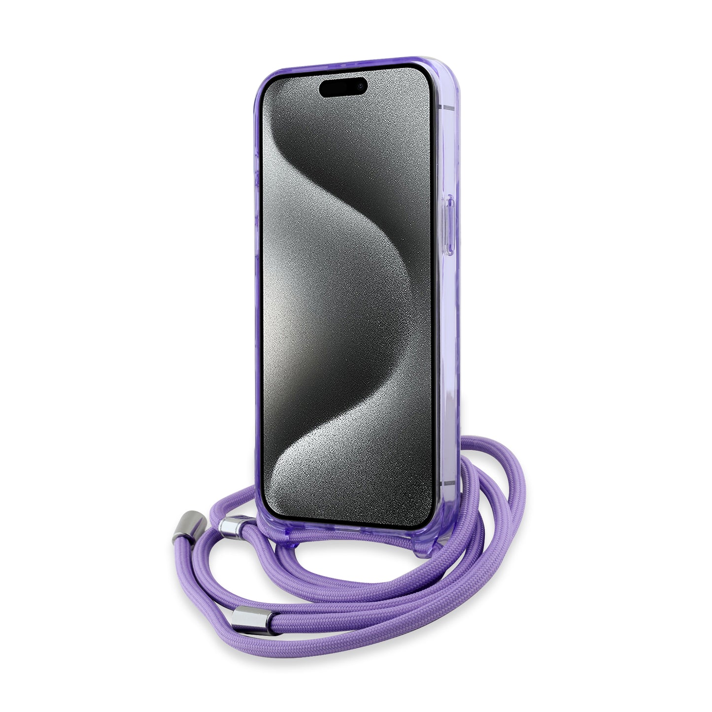 Étui MagSafe pour Apple iPhone 15 Pro, Karl Lagerfeld, IML Crossbody Monogramme Karl & Têtes de Choupette, Violet