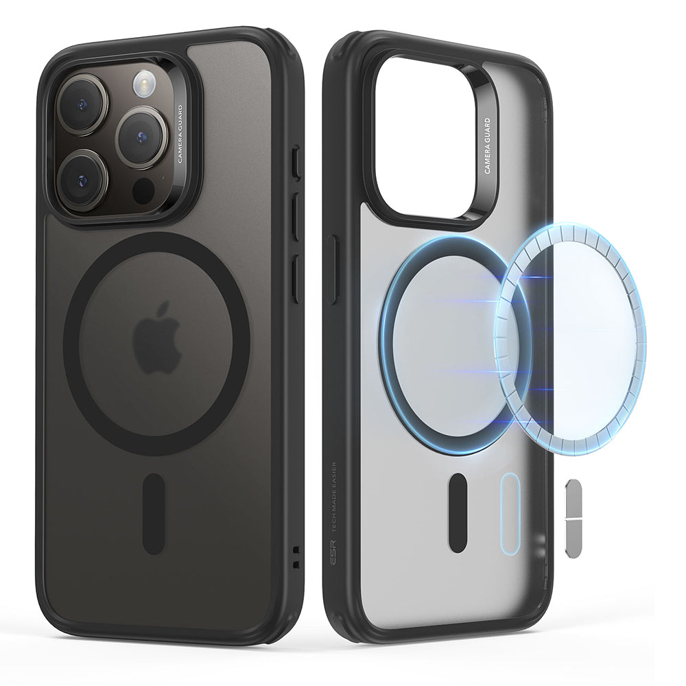 Coque MagSafe pour Apple iPhone 15 Pro Max, ESR, Classic Hybrid, Noir Satiné
