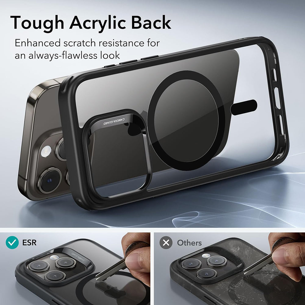 Coque MagSafe pour Apple iPhone 15 Pro Max, ESR, Classic Hybrid, Noire Transparente