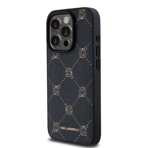 Coque MagSafe pour Apple iPhone 15 Pro Max, Karl Lagerfeld, Karl's Head, Noire