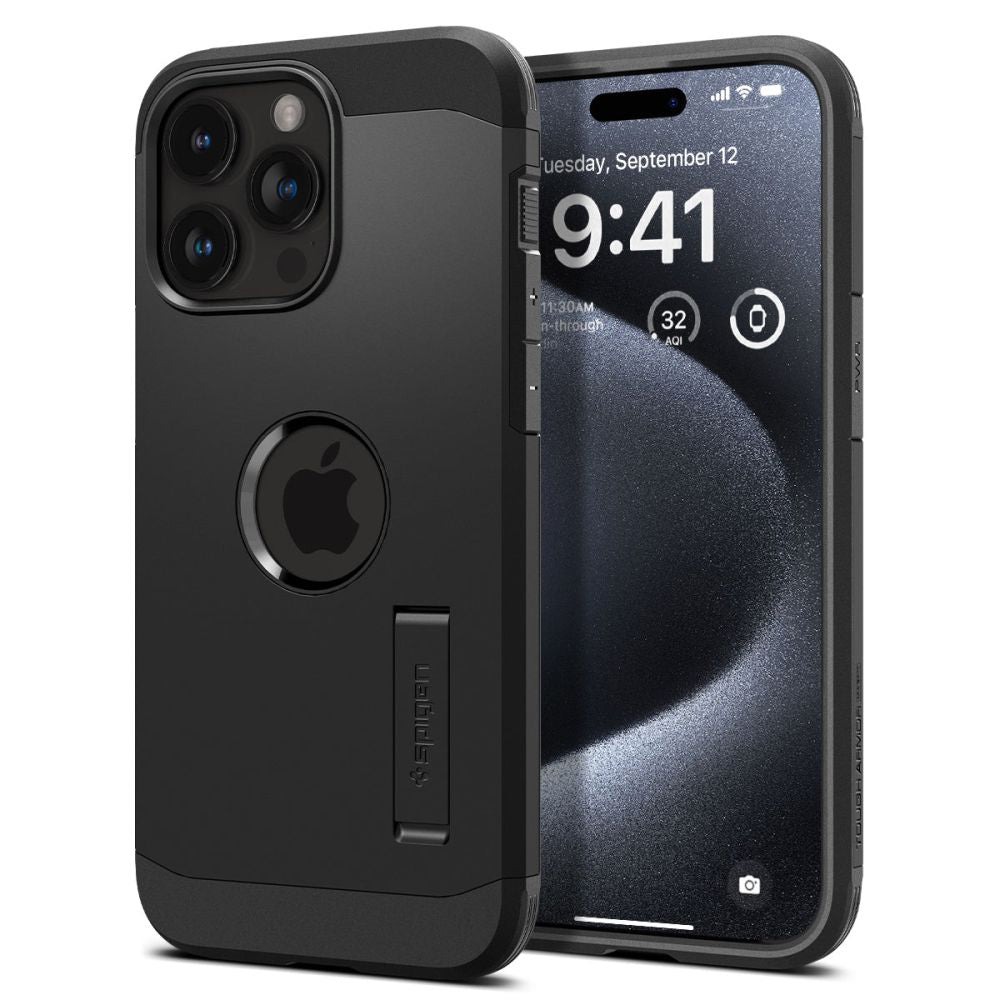 Coque MagSafe pour Apple iPhone 15 Pro Max, Spigen, Tough Armor, Noire ACS06594