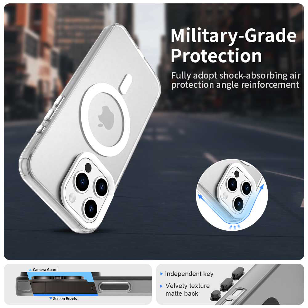 Coque MagSafe pour Apple iPhone 15 Pro Max, Techsuit, CandyCase, Blanche