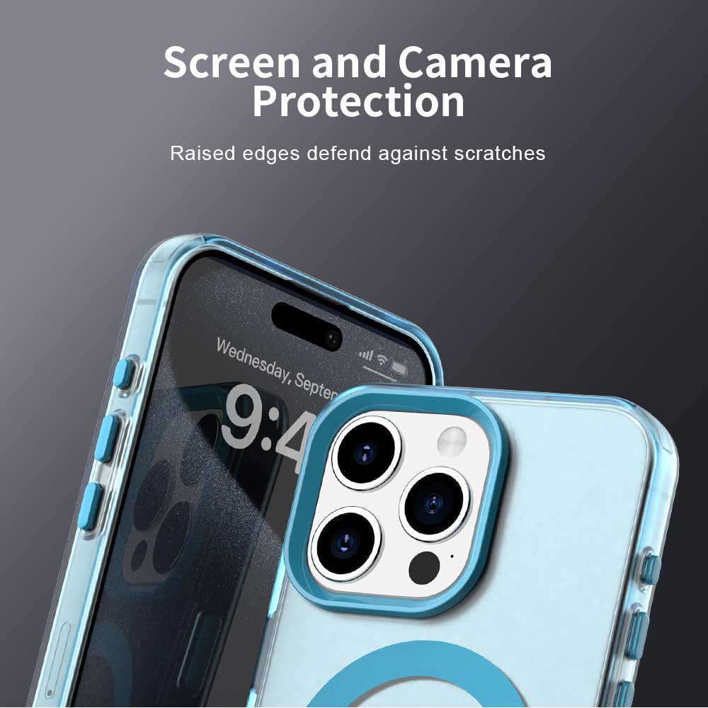 Coque MagSafe pour Apple iPhone 15 Pro Max, Techsuit, CandyCase, Bleue