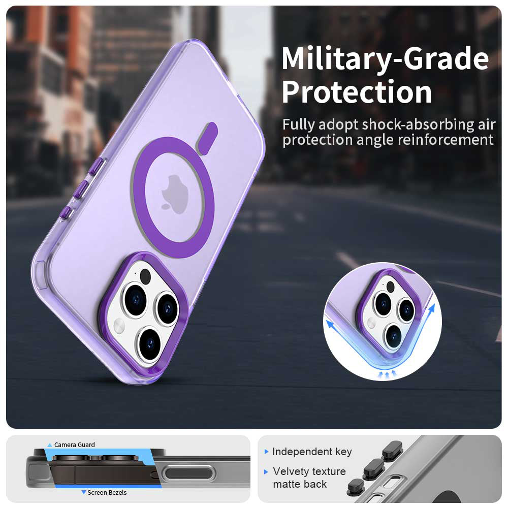 Coque MagSafe pour Apple iPhone 15 Pro Max, Techsuit, CandyCase, Violet