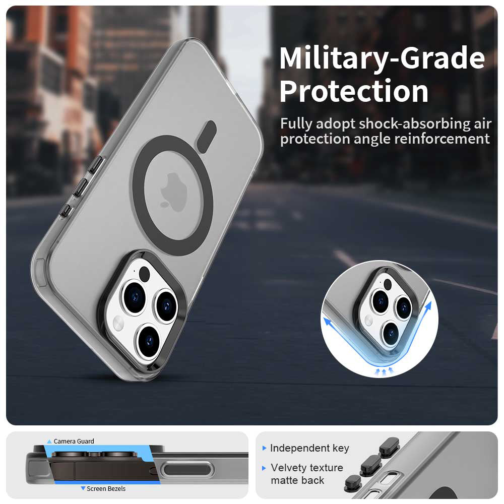 Coque MagSafe pour Apple iPhone 15 Pro Max, Techsuit, CandyCase, Noire