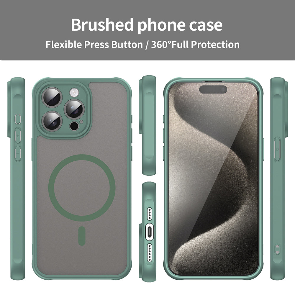 Coque MagSafe pour Apple iPhone 15 Pro Max, Techsuit, HaloFrost II, Vert