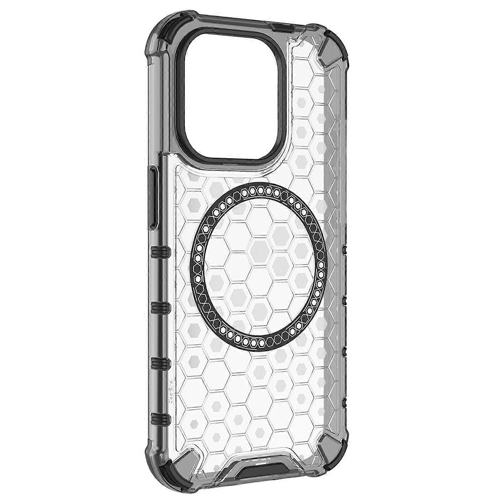 Coque MagSafe pour Apple iPhone 15 Pro Max, Techsuit, HoneyComb Shield, Blanche