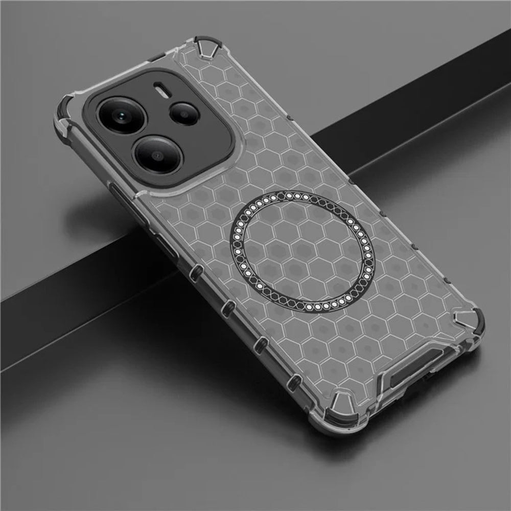 Coque MagSafe pour Apple iPhone 15 Pro Max, Techsuit, HoneyComb Shield, Noire