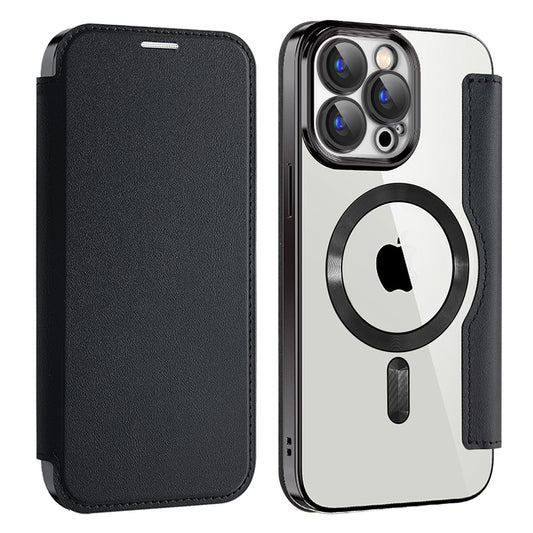 Coque MagSafe pour Apple iPhone 15 Pro Max, Techsuit, SmartMag Book, Noire