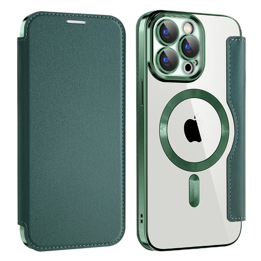 Coque MagSafe pour Apple iPhone 15 Pro Max, Techsuit, SmartMag Book, Vert