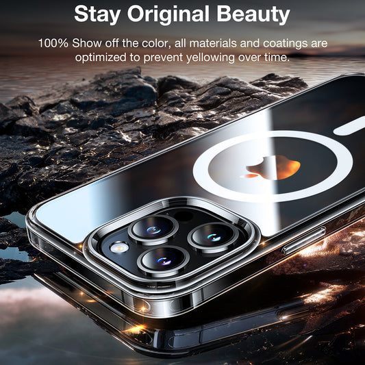 Coque MagSafe pour Apple iPhone 15 Pro Max, Torras, Diamond, Transparente