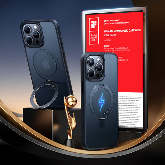 Étui MagSafe pour Apple iPhone 15 Pro Max, Torras, Ostand, Noir