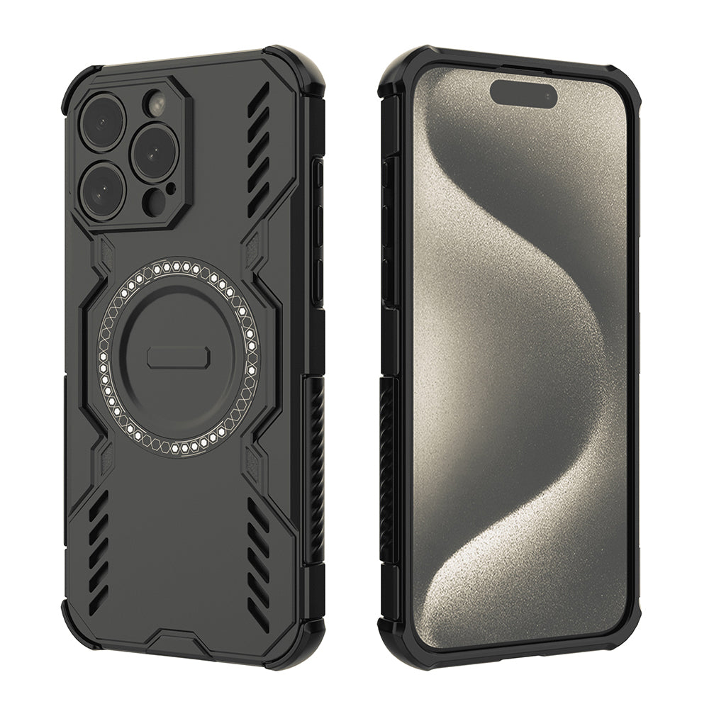 Coque MagSafe pour Apple iPhone 15 Pro, Techsuit, ArmorMag, Noire