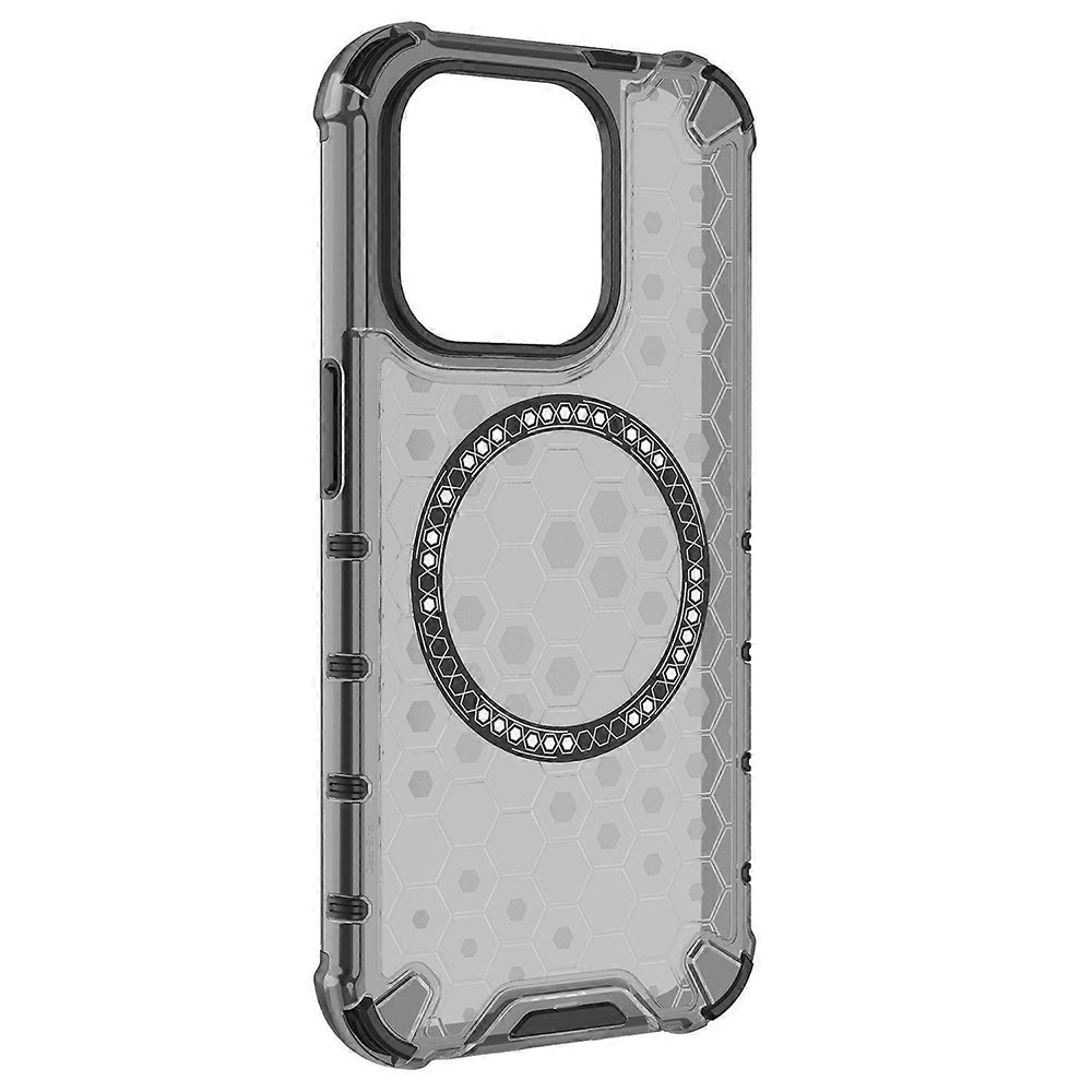 Coque MagSafe pour Apple iPhone 15 Pro, Techsuit, HoneyComb Shield, Noire