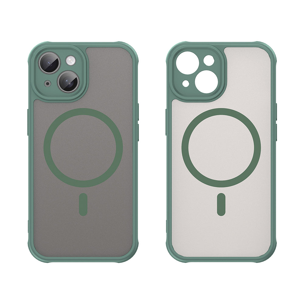 Coque MagSafe pour Apple iPhone 15, Techsuit, HaloFrost II, Vert