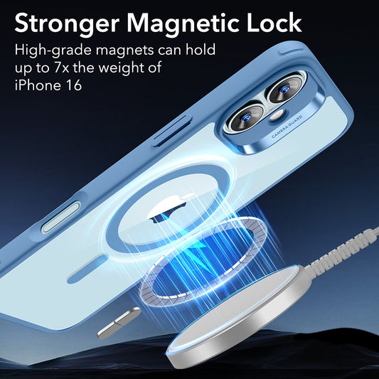 Coque MagSafe pour Apple iPhone 16, ESR, Classic Hybrid, Bleu Transparent