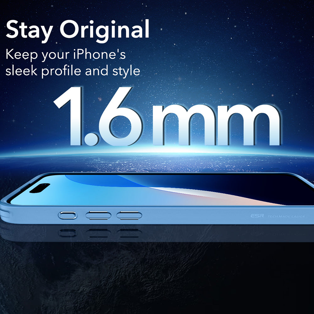 Coque MagSafe pour Apple iPhone 16, ESR, Classic Hybrid, Bleu Transparent