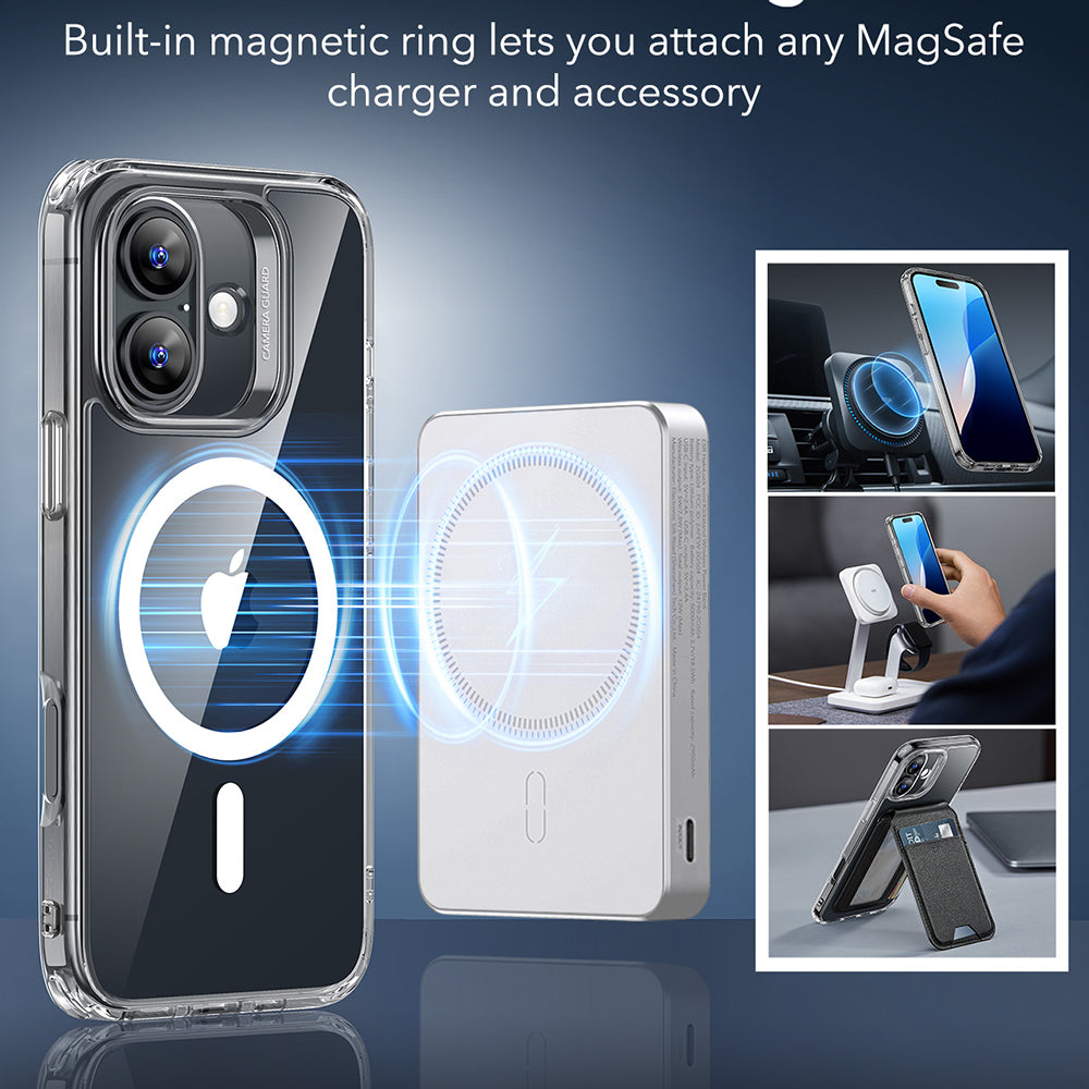 Coque MagSafe pour Apple iPhone 16, ESR, Classic Hybrid, Transparente
